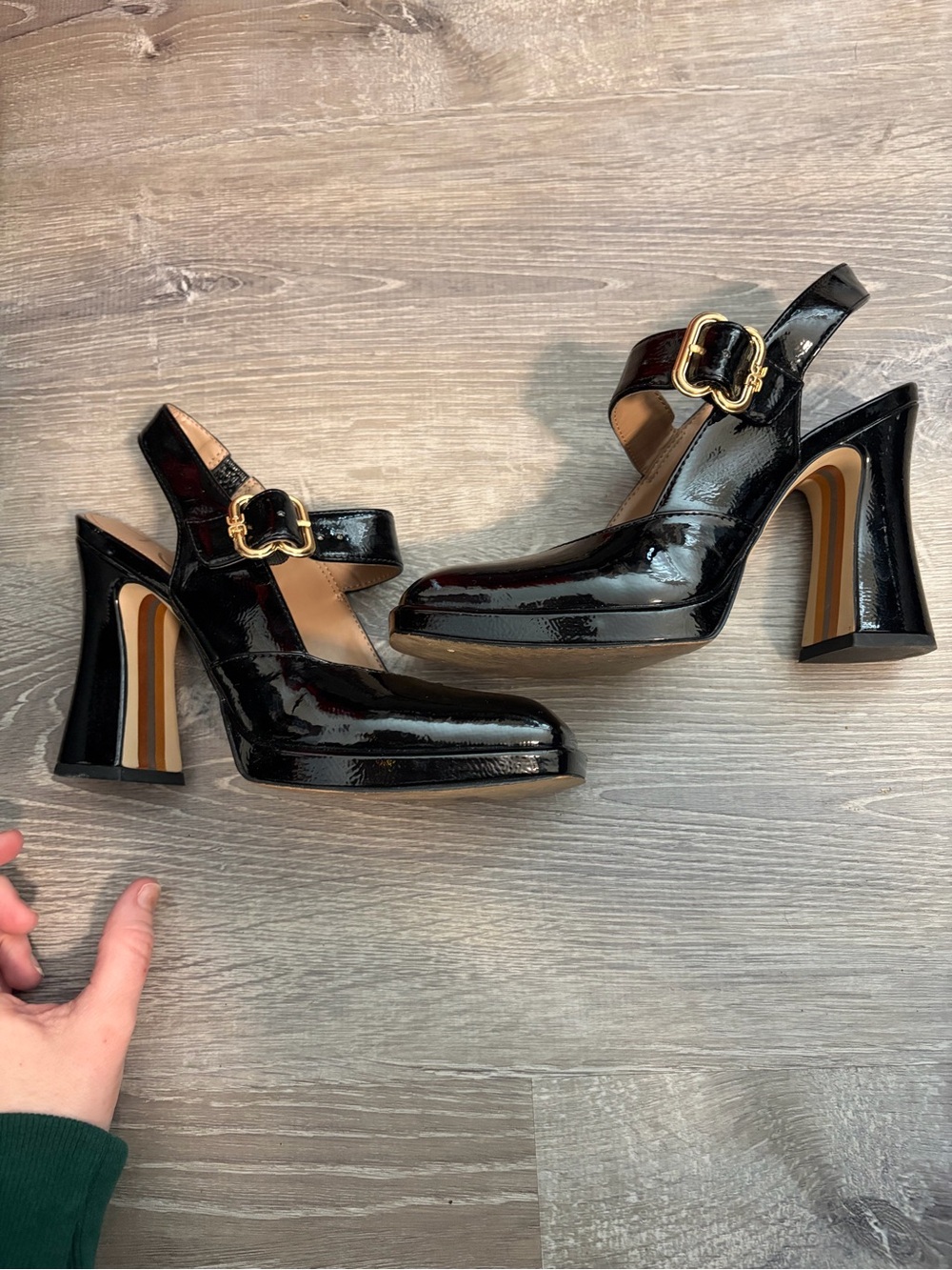 Sam Edelman Black Patent Mary Jane Platform Heels